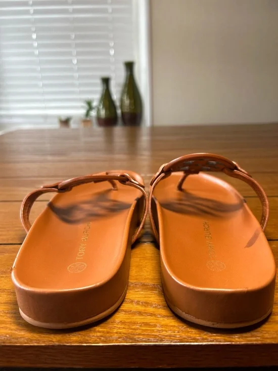 Tory Burch Miller Cloud Sandals, color Aged Camello, Napa Leather, Size 8.5 - Picture 7 of 9